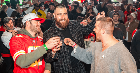 travis kelce taylor swift super bowl afterparty