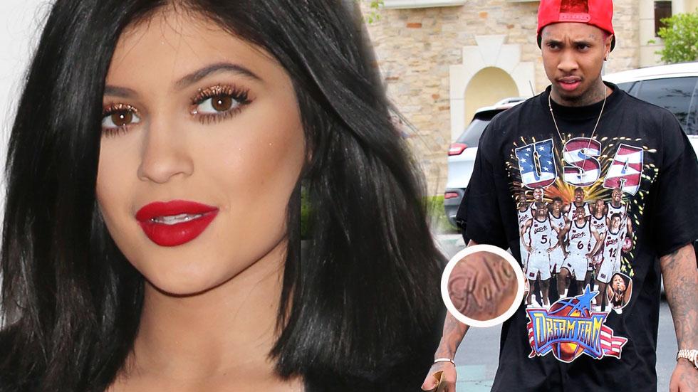Kylie Jenner shows off new tattoo M tribute to boyfriend Tyga after  artist called her skin and bones  Mirror Online