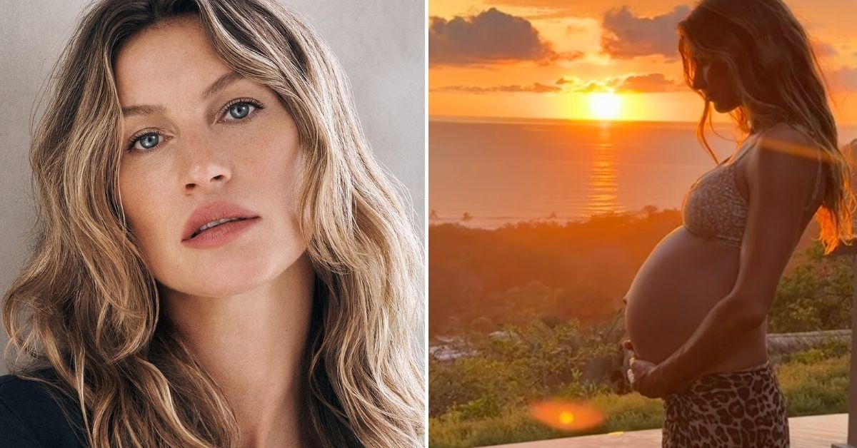 Split photos of Gisele Bündchen.