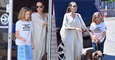 Angelina Jolie and Vivienne Jolie-Pitt head to a dog supply store in Los Angeles.