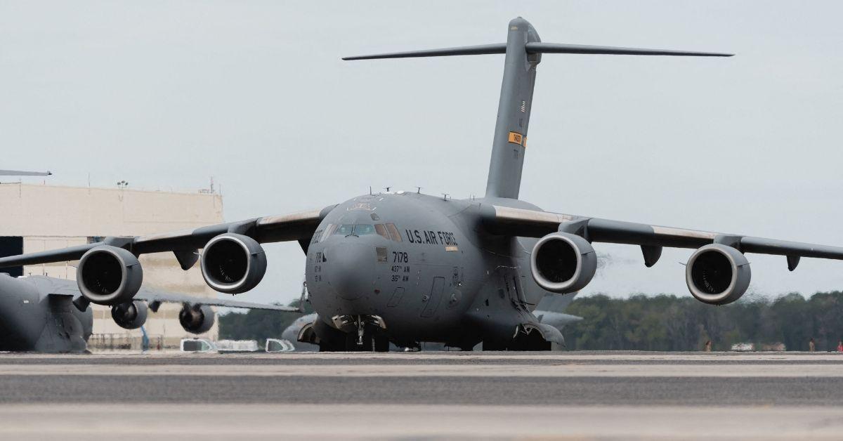 Some of the planes, like the massive C-17, are meant to carry large loads of people and vehicles. 