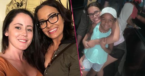 Briana Dejesus poses for a photo with Jenelle Evans; Briana Dejesus poses for a photo with one of her daughters
