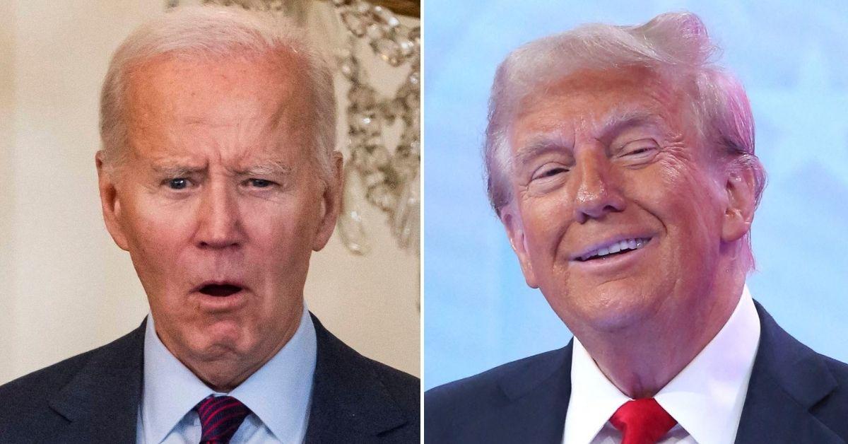 Split photo of Joe Biden and Donald Trump