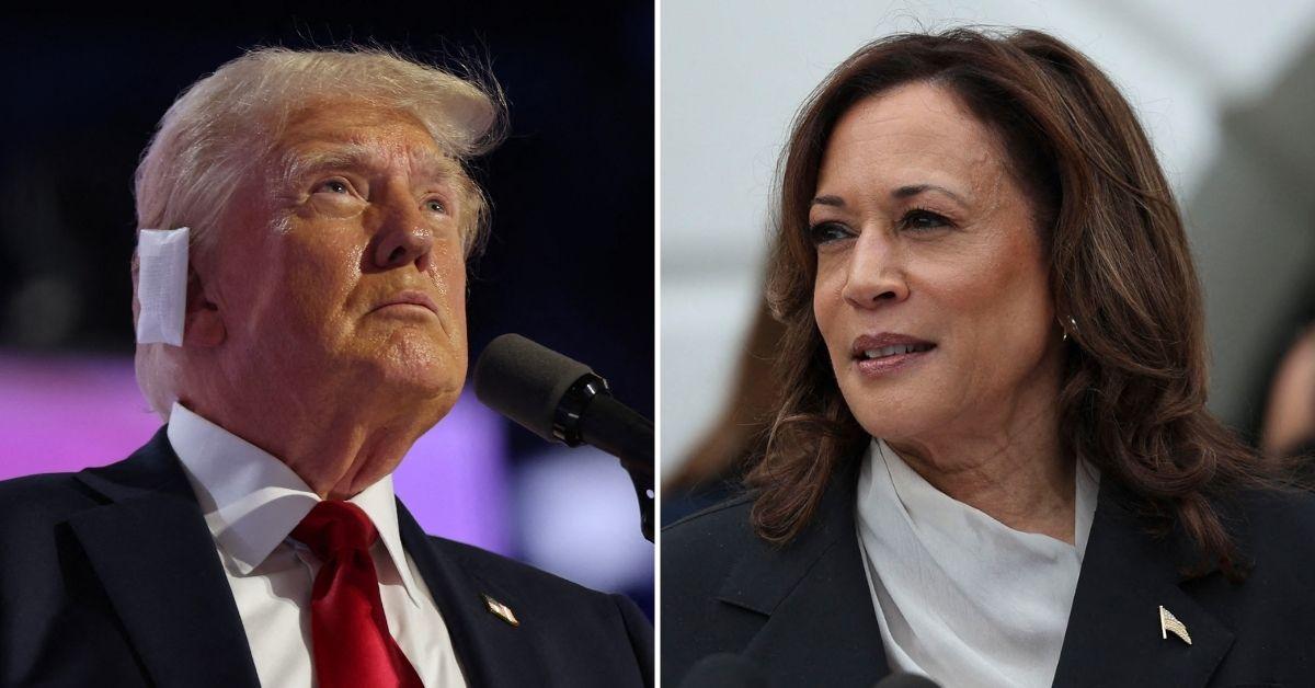 Photo of Donald Trump and Kamala Harris.