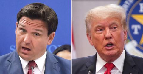 Banner Touting Ron DeSantis Passes Mar-a-Lago Before Trump 's 2024 Bid