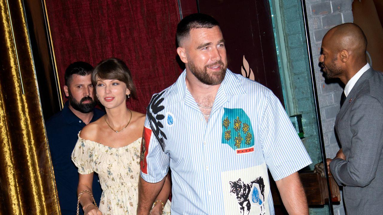 A photo of Taylor Swift and Travis Kelce