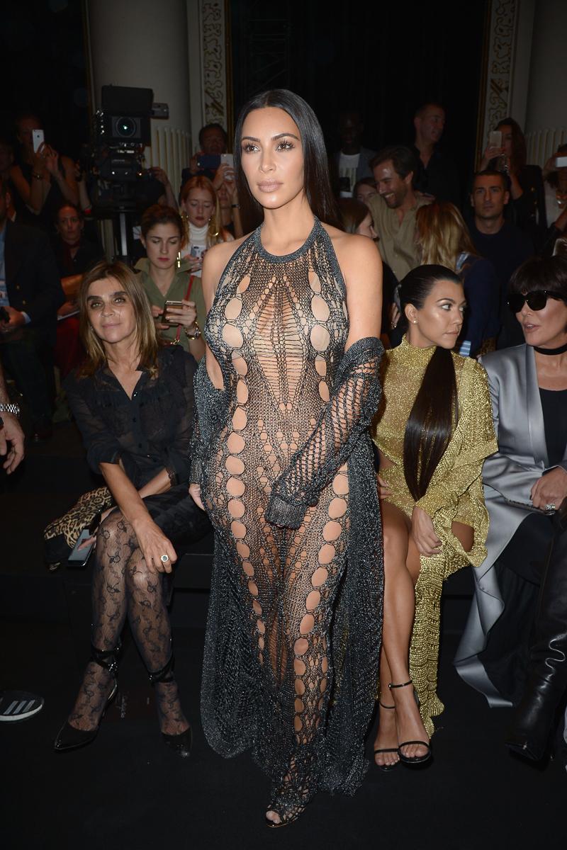 Kim Kardashian Nude Naked Nipple Crochet Dress