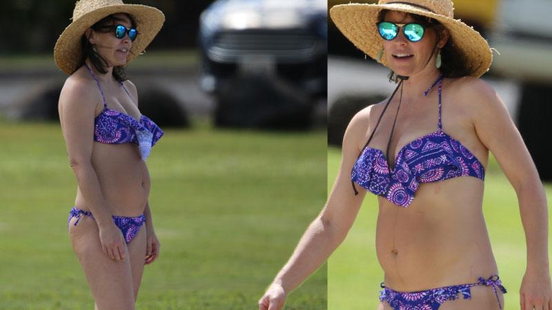 evangeline lilly bikini post baby body