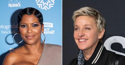 Composite photo of Tamron Hall and Ellen DeGeneres