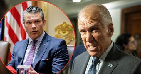 Split image of Thom Tillis and Pete Hegseth.