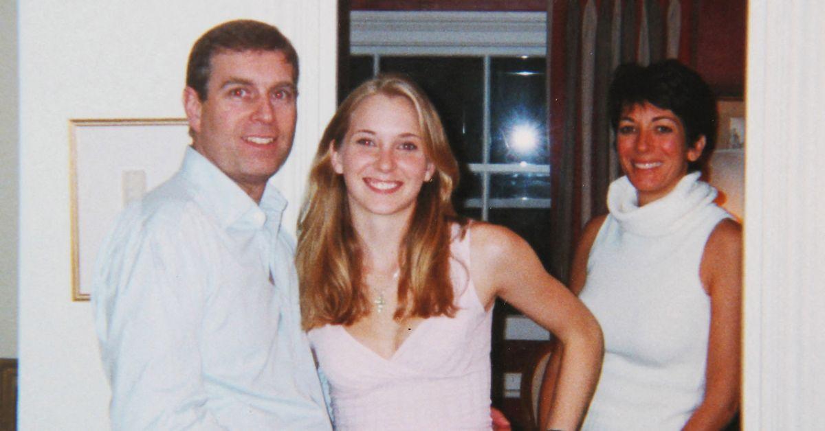 Photo of Prince Andrew, Virginia Giuffre and Ghislaine Maxwell
