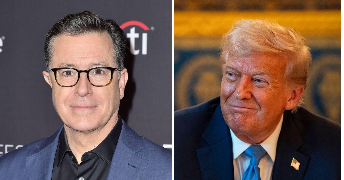 Photo of Stephen Colbert and Donald Trump