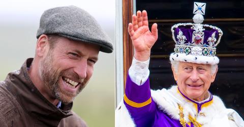 Split photo of Prince William, King Charles