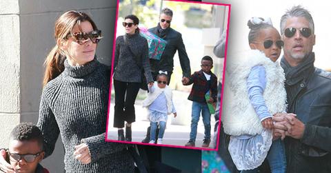 Sandra Bullock Bryan Randall Louis Laila Holding Hands