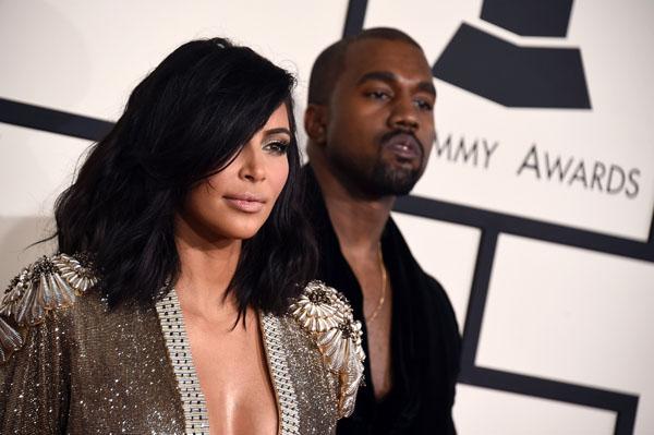 Kim Kardashian Kanye West Grammy Awards Photos