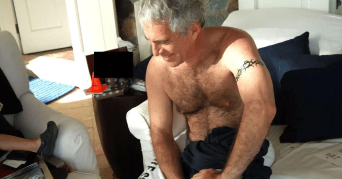 disturbing new doj jeffrey epstein images shirtless near young child
