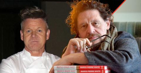 Split of photo of Marco Pierre White and Gordon Ramsay