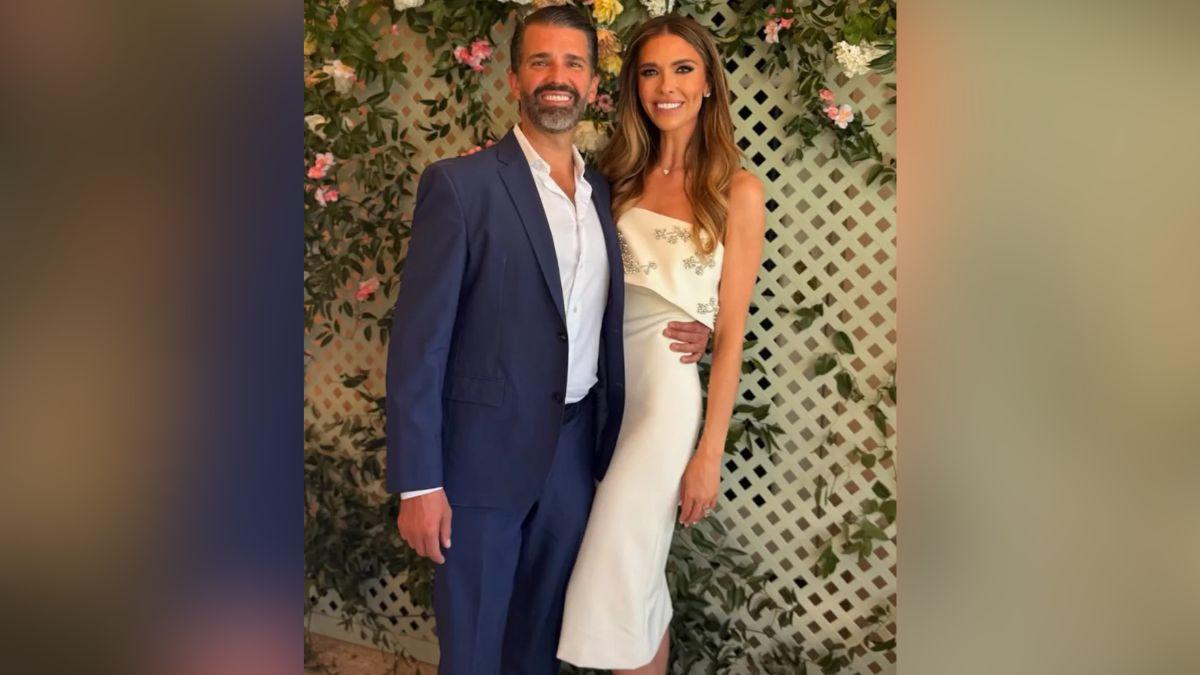 Image of Donald Trump Jr. made an appearance at his fiancée Bettina Anderson's bridal shower on Sunday, April 12.