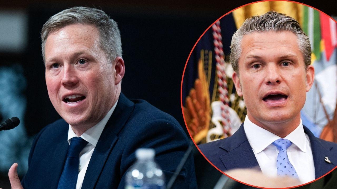 split image of Dan Driscoll and Pete Hegseth