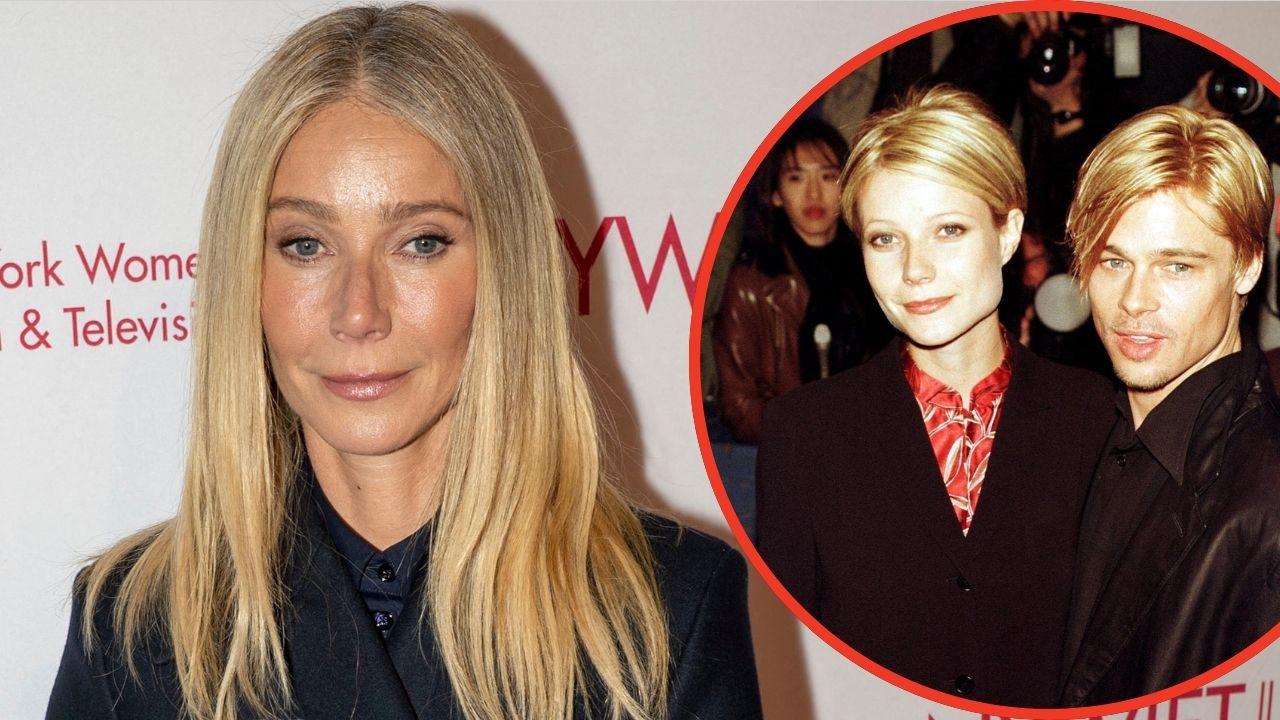 Split photo of Gwyneth Paltrow and Brad Pitt