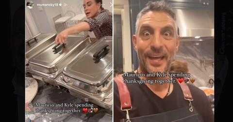 kyle richards annoyed mauricio umansky thanksgiving video