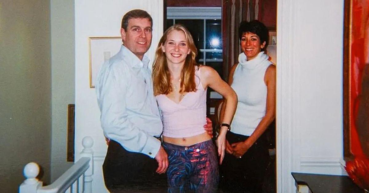 Photo of Prince Andrew, Virginia Giuffre and Ghislaine Maxwell