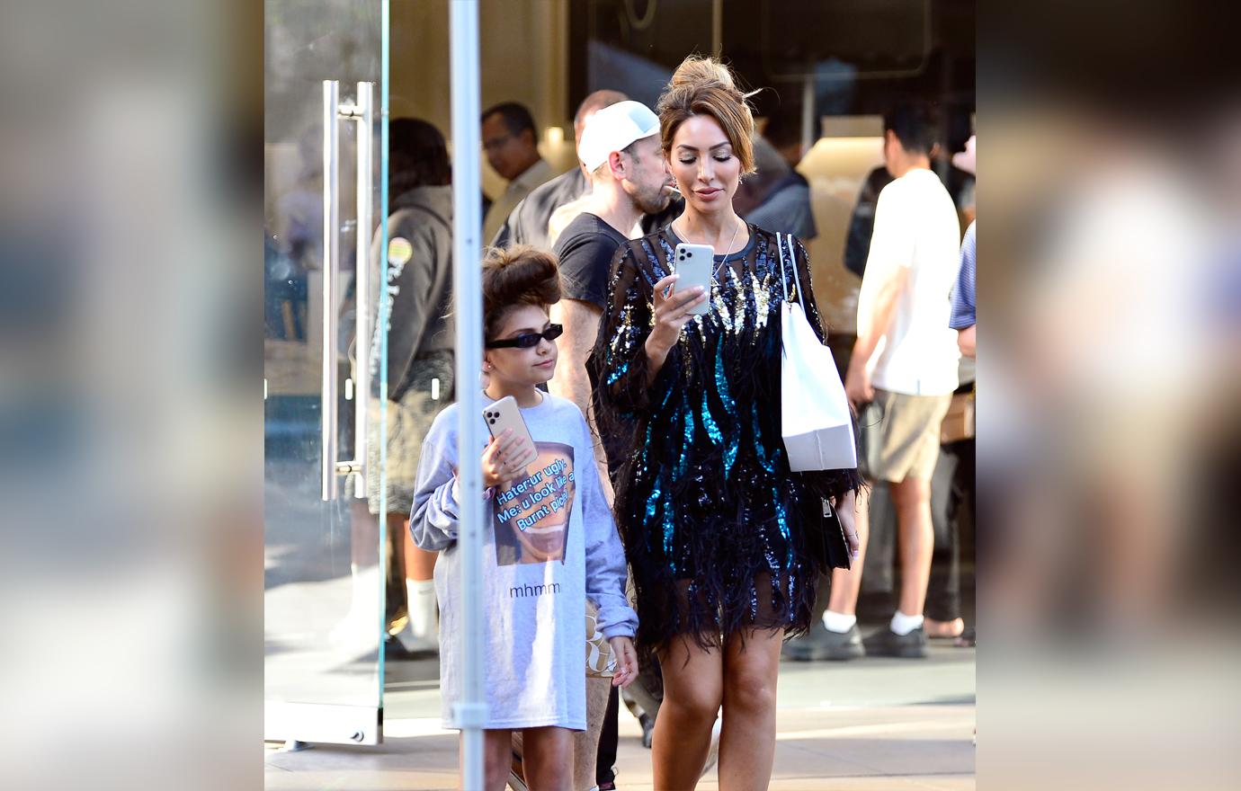 Farrah Abraham spoils herself and her daughter, Sophia as they are seen with their brand new $1200 iPhone 11 at the Grove in Los Angeles.