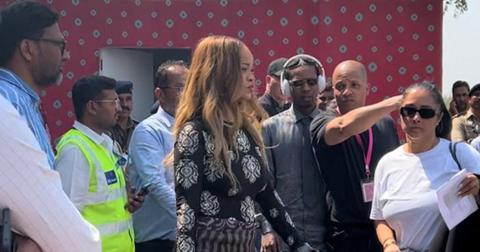 rihanna arrives india billionaires wedding