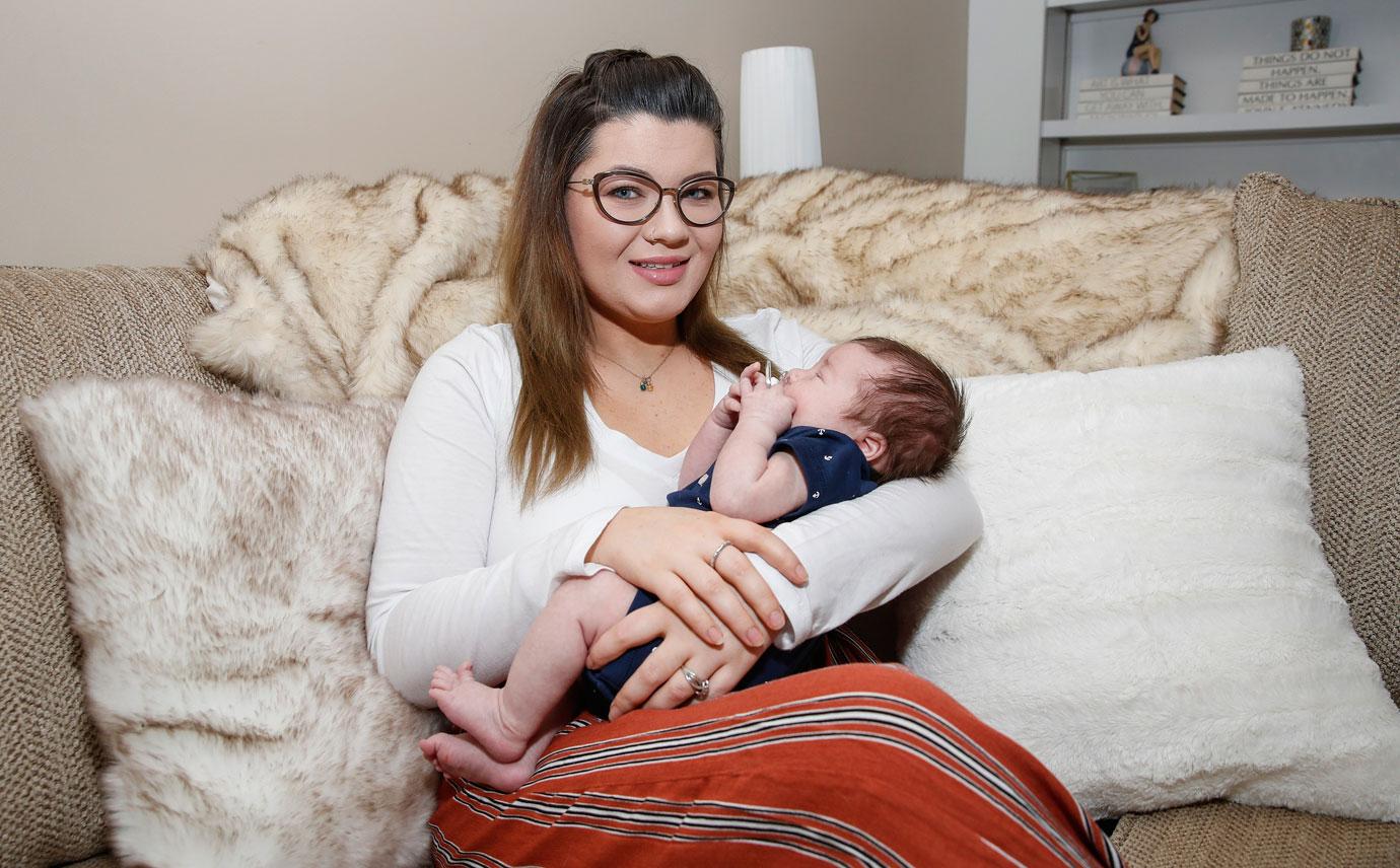 Amber Portwood with her baby James and Andrew at their house on June 14, 2018 in Indianapolis, Indiana.