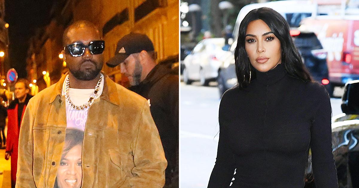 kanye west kim kardashian initials face mask berlin photos withdraw divorce papers