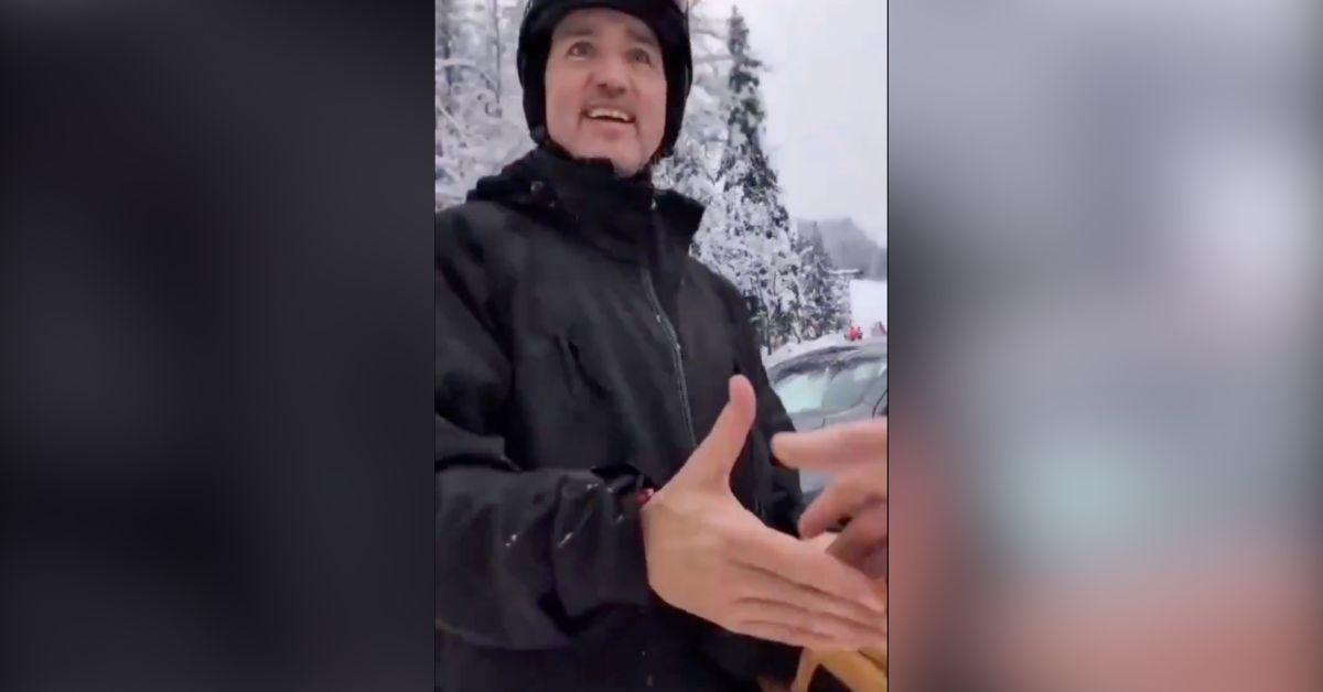 prime minister justin trudeau ski slopes holiday harassed woman shocking outburst