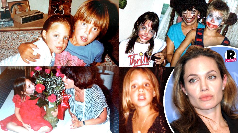 Angelina Jolie Childhood Photos Clown Makeup James Haven​