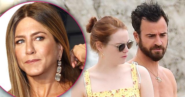 Justin Theroux And Emma Stone Get Romantic, While Jennifer Aniston Fumes