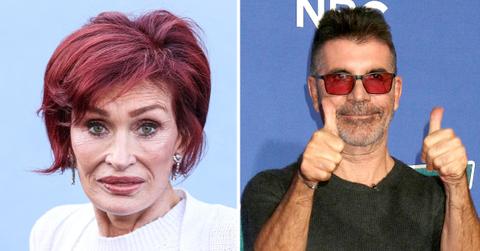 Split photo of Simon Cowell and Sharon Osbourne