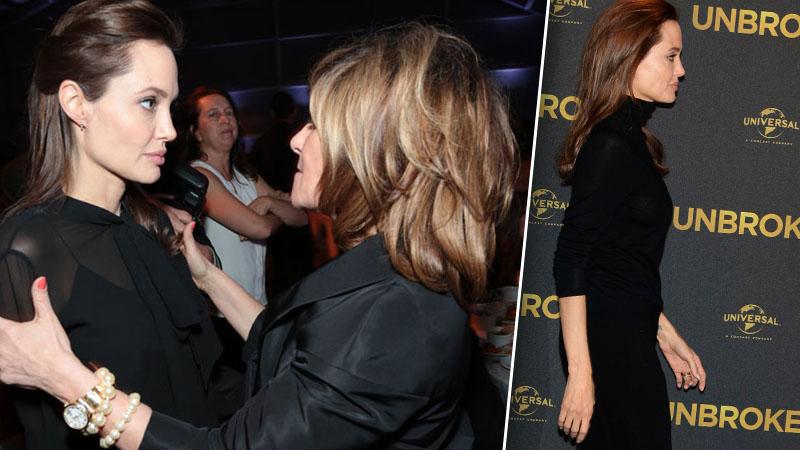 Angelina Jolie Amy Pascal Run In