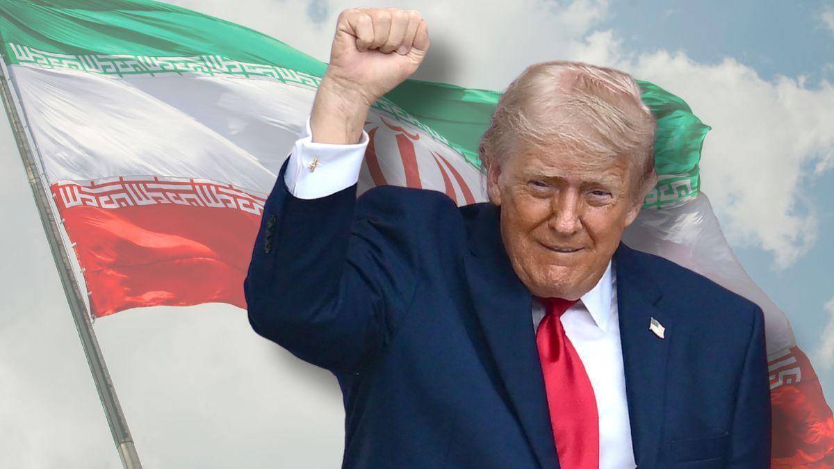 Photo of Donald Trump and Iran Flag