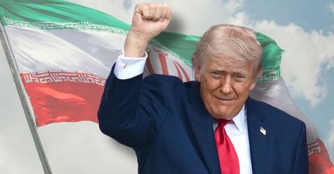 Photo of Donald Trump and Iran Flag