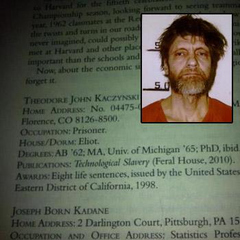 //ted kaczynski updates alum status