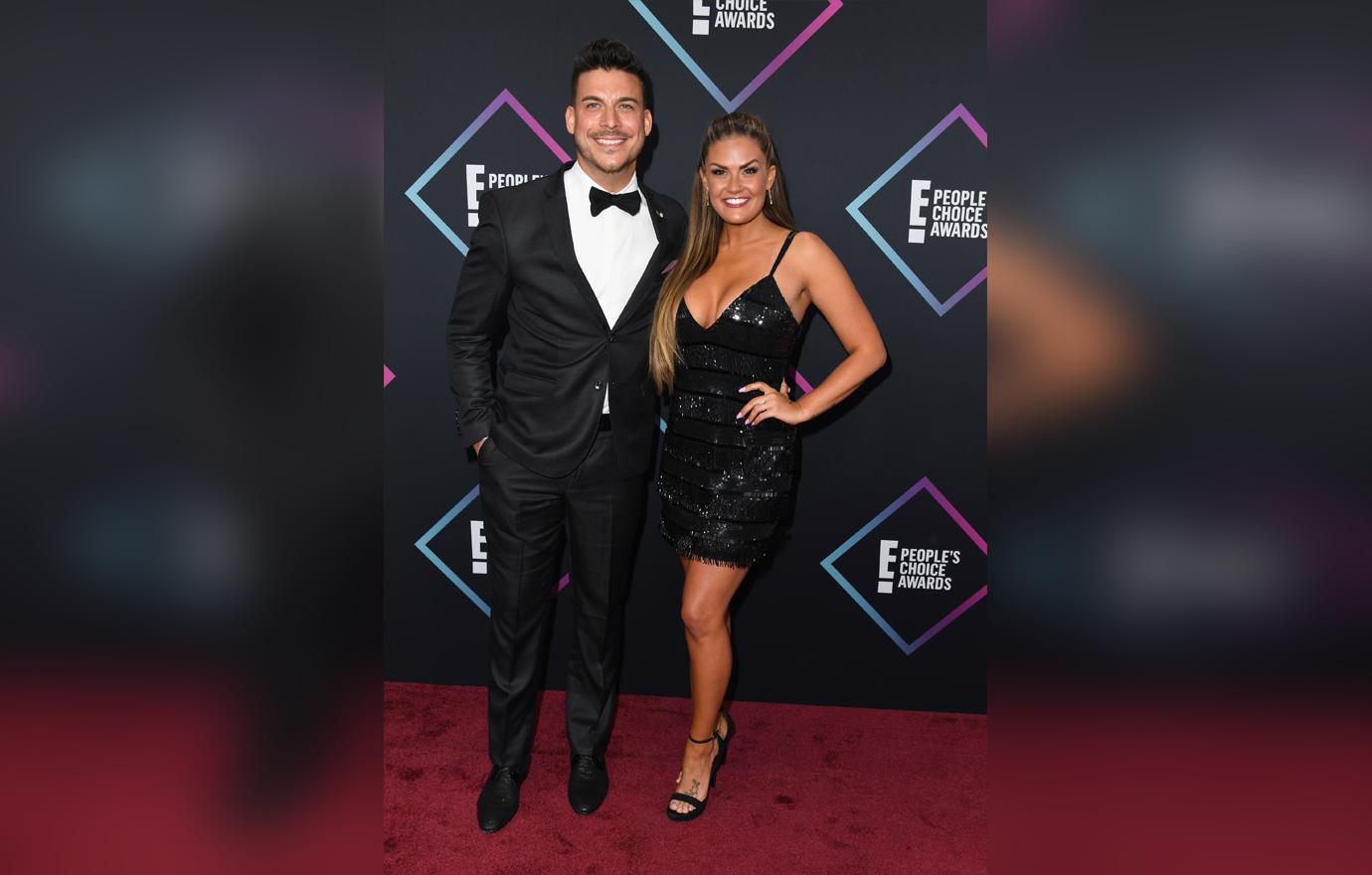 Jax Taylor (L) and Brittany Cartwright attend the People's Choice Awards 2018 at Barker Hangar.