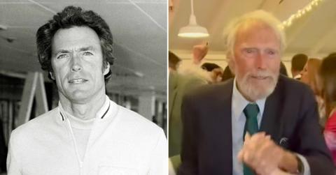 Before and after composite photo of a young and old Clint Eastwood
