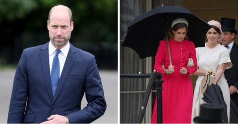 Split photos of Prince William, Princesses Beatrice and Eugenie