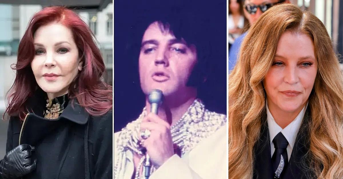 Photo of Priscilla Presley, Elvis Presley, Lisa Marie Presley