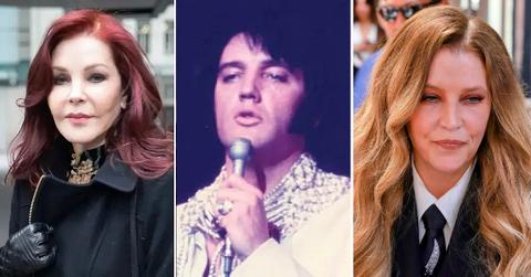 Photo of Priscilla Presley, Elvis Presley, Lisa Marie Presley