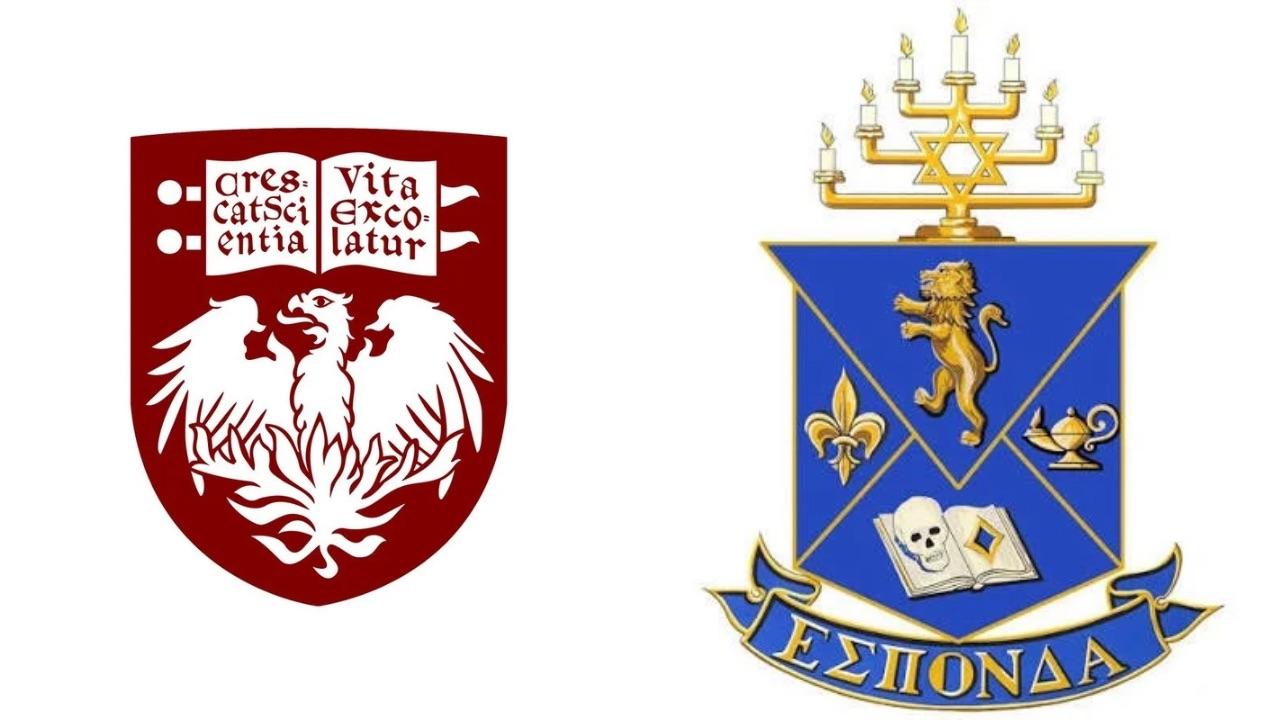 University of Chicago and Alpha Epsilon Pi flag symbols