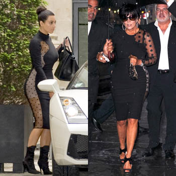 Stealing Mom's Style? Kim Kardashian Steps Out In Same Dress As Kris Jenner