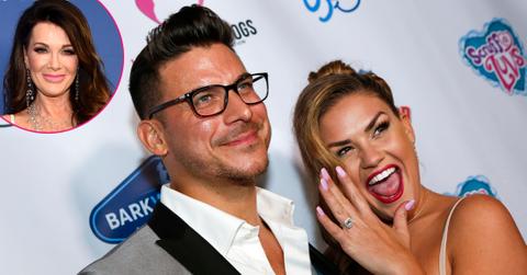 Lisa Vanderpump, inset left. Jax Taylor and Brittany Cartwright attend an award ceremony.