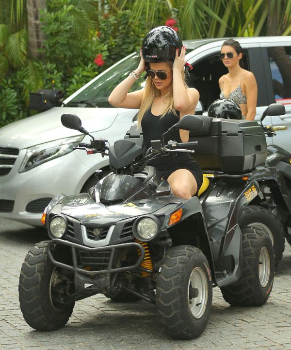 Kendall Jenner And Khloe Kardashian Ride ATV's In St. Barths