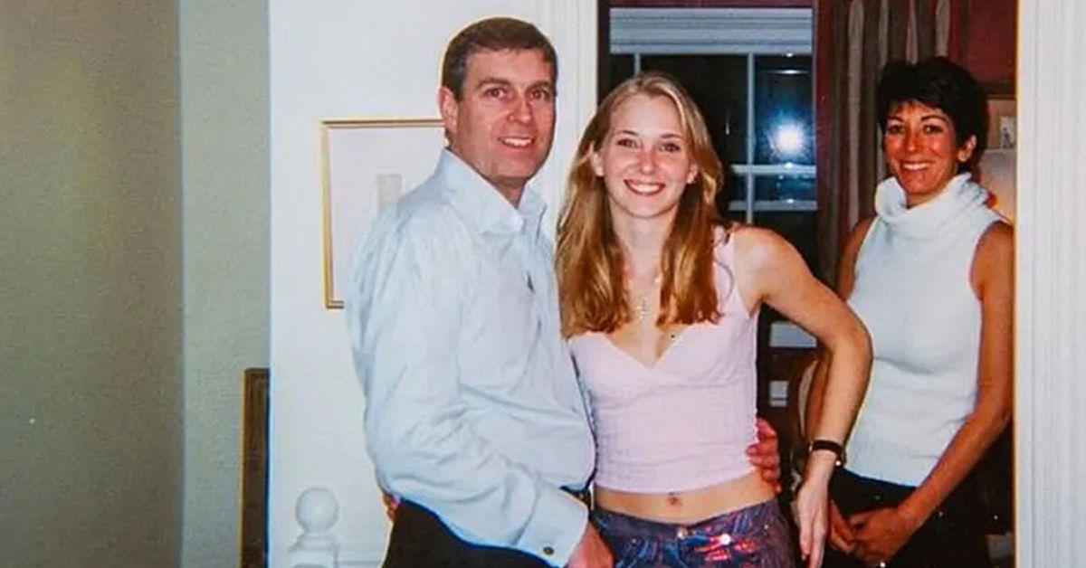 Photo of Prince Andrew, Virginia Giuffre and Ghislaine Maxwell