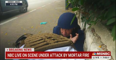 nbc news reporter richard engel forced take cover rocket fire israeljpg