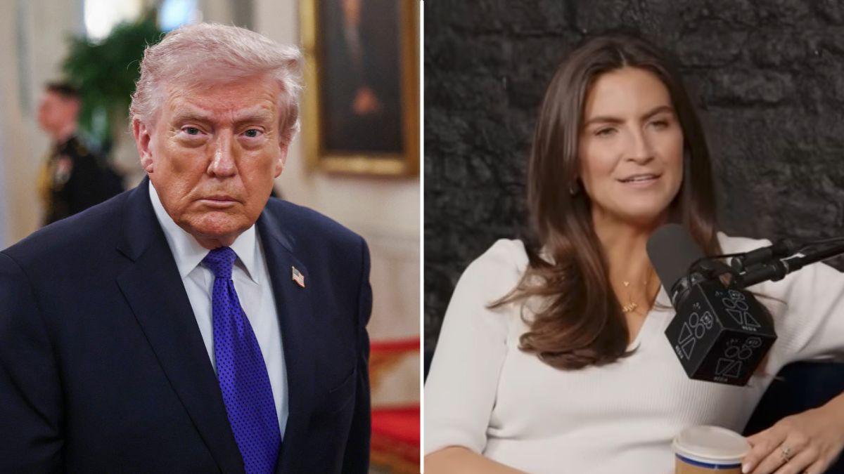 split image of Donald Trump and Kaitlan Collins